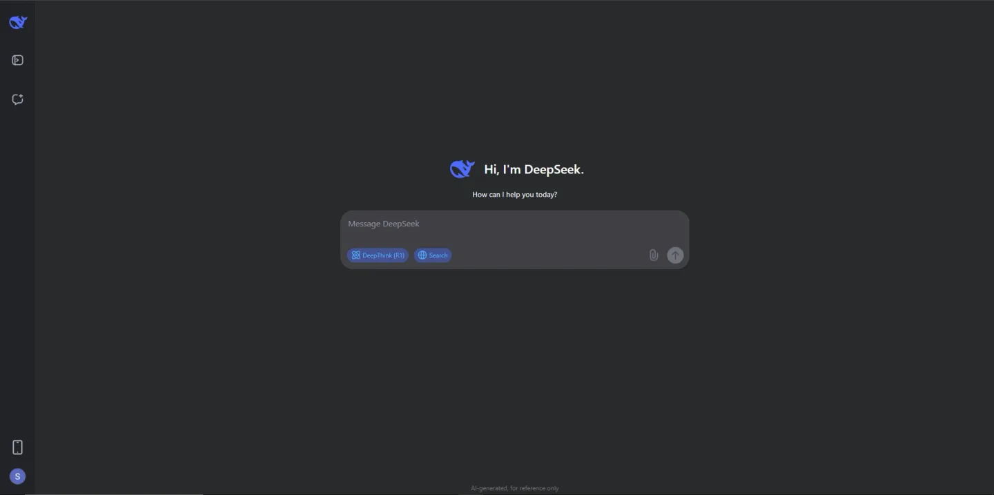 DeepSeek interface