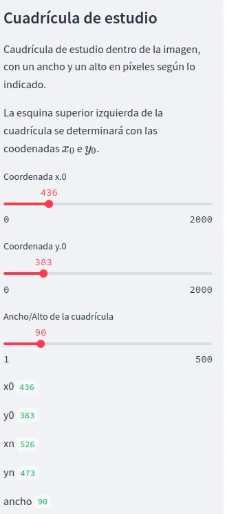 Choice of coordinate for the study grid. Source: own